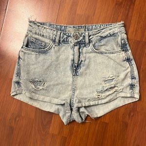 Topshop ripped jean shorts